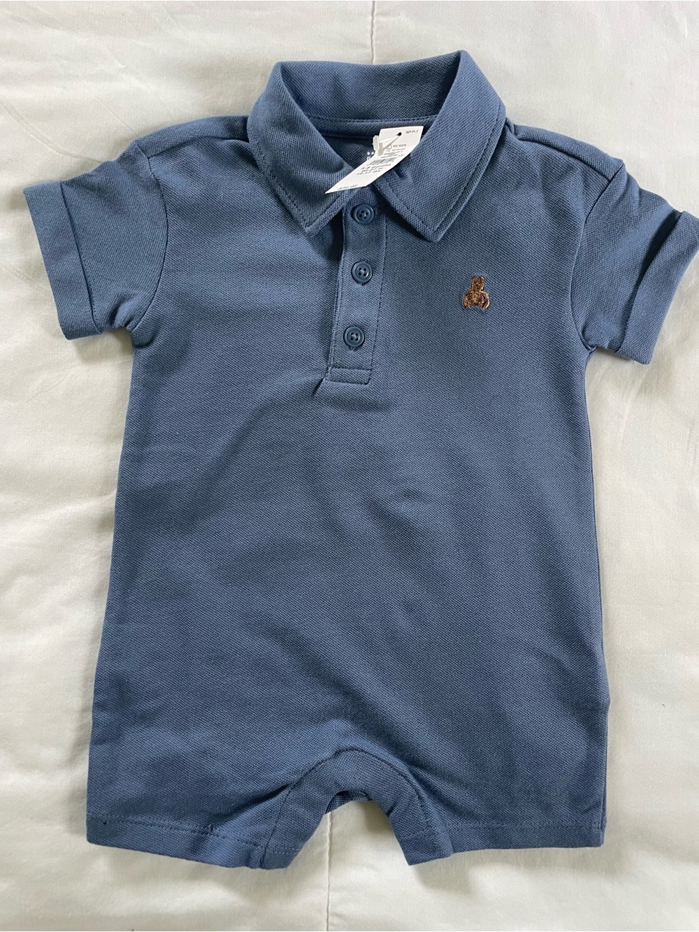 Baby GAP Blue Polo Teddy Short-Sleeve One-Piece